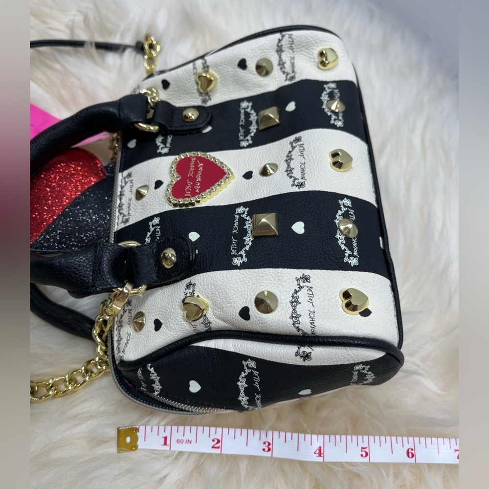 Betsy Johnson New York Mini Stripe Barrel Crossbody Bag NWT - Picture 14 of 14